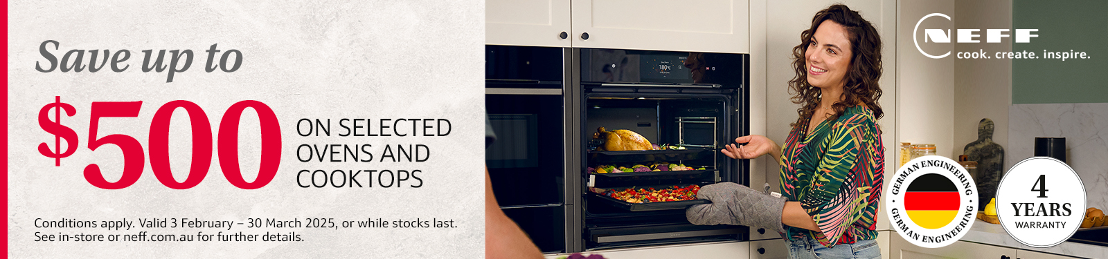 Save Up To $500 On Selected NEFF Ovens, Companion Appliances & Cooktops