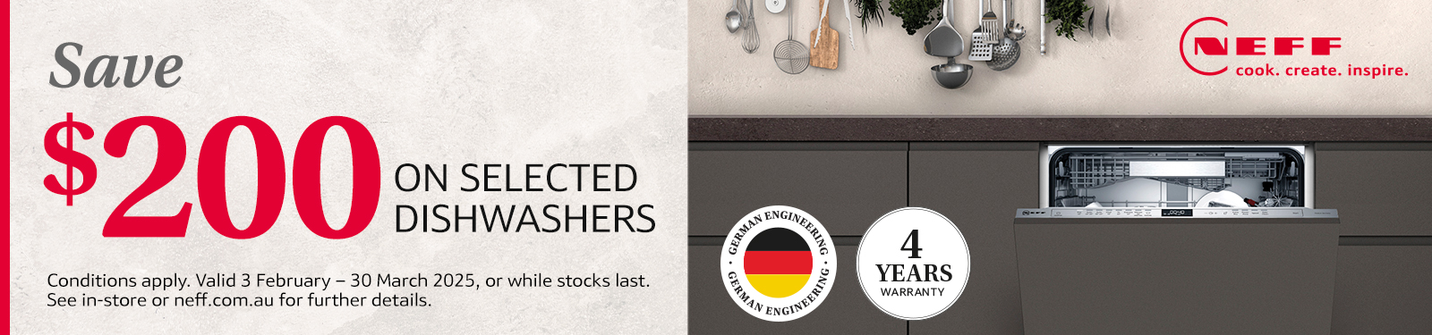 Save Up To $200 On Selected NEFF Dishwashers