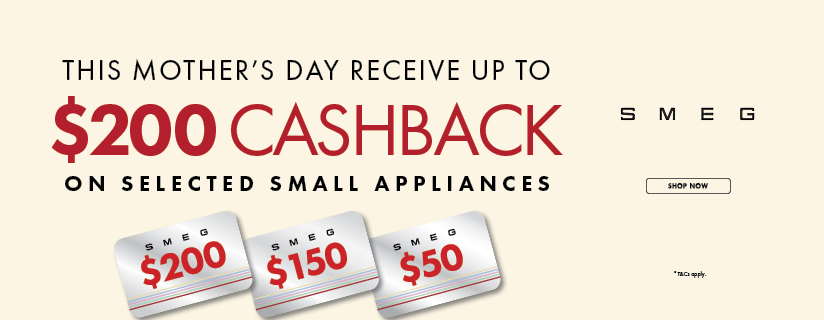 Receive Up To $200 Cashback On Selected Smeg Small Appliances