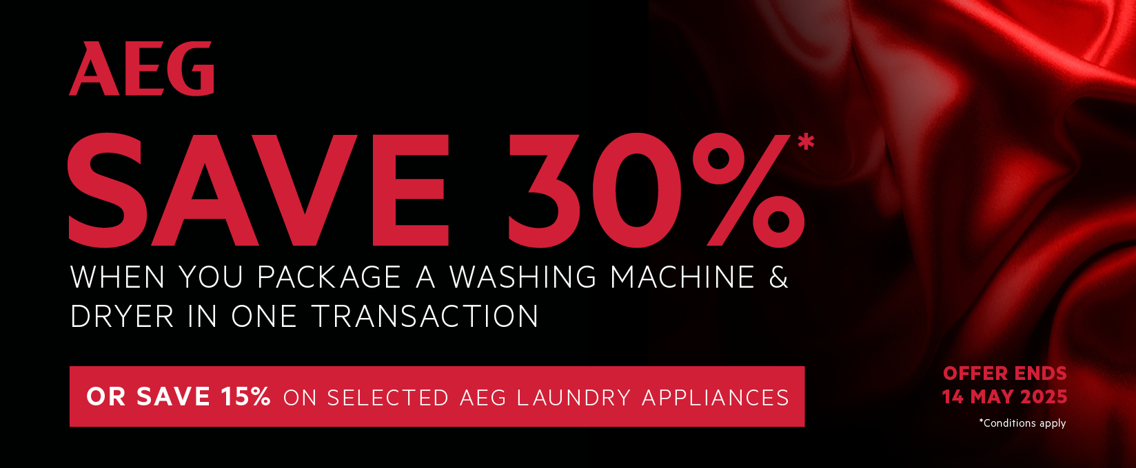 Save Up To 30% On AEG Laundry Packages at Elite Appliances
