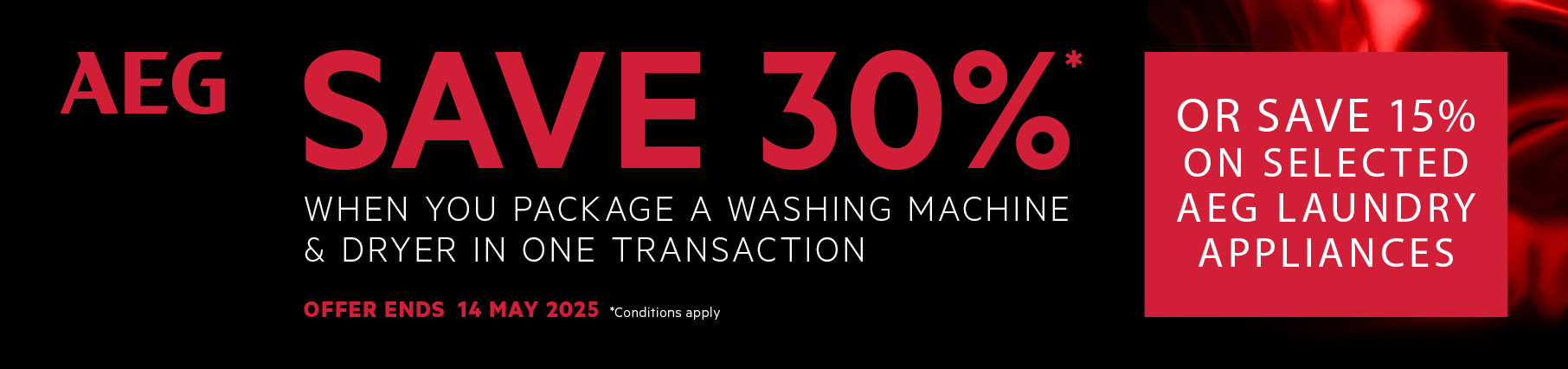 Save Up To 30% On AEG Laundry Packages