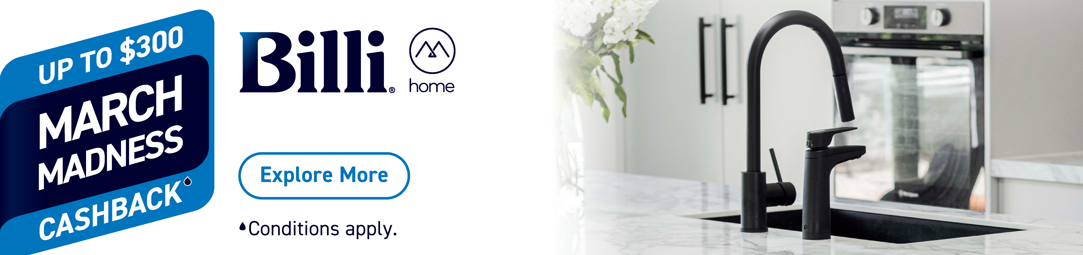 Up To $300 Cashback With Selected Billi Water Systems