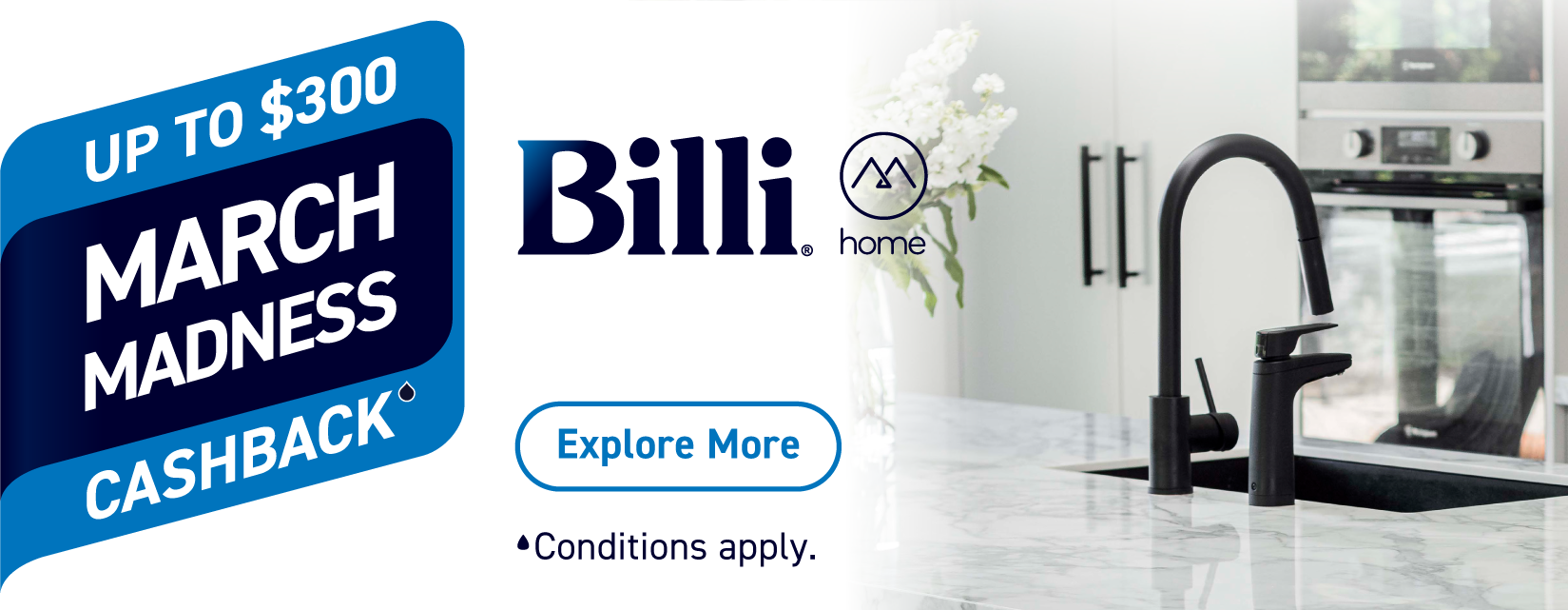 Up To $300 Cashback With Selected Billi Water Systems