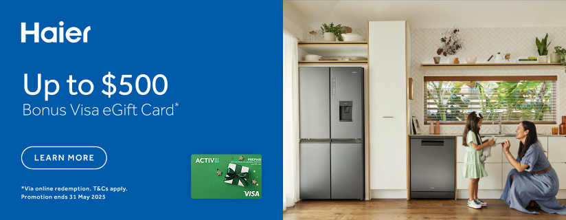 Bonus Visa e-Gift Card Valued At Up To $500 With Selected Haier Appliances