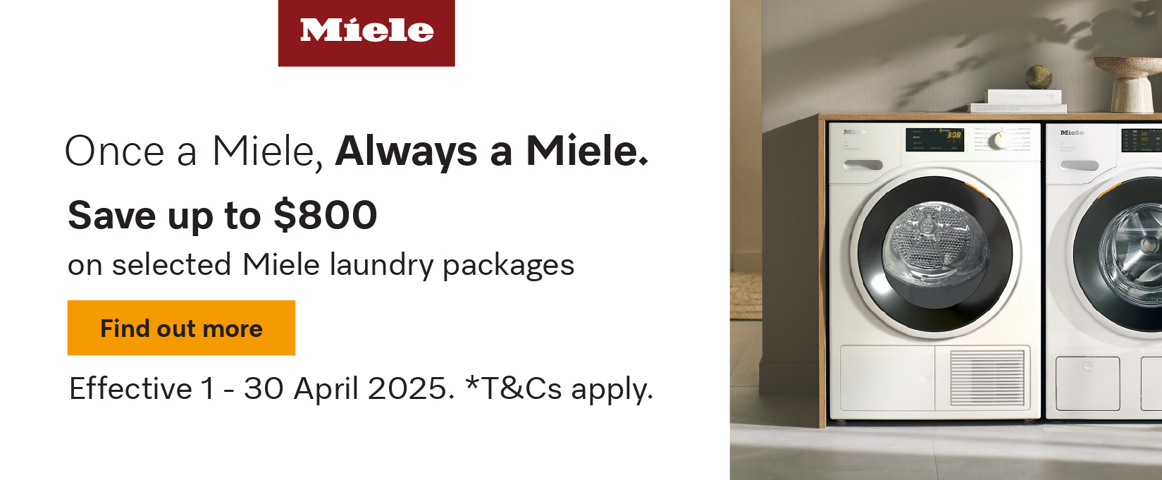 Save Up To $800 On Selected Miele Laundry Packages at Elite Appliances
