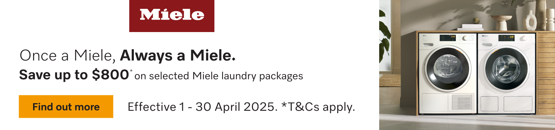 Save Up To $800 On Selected Miele Laundry Packages