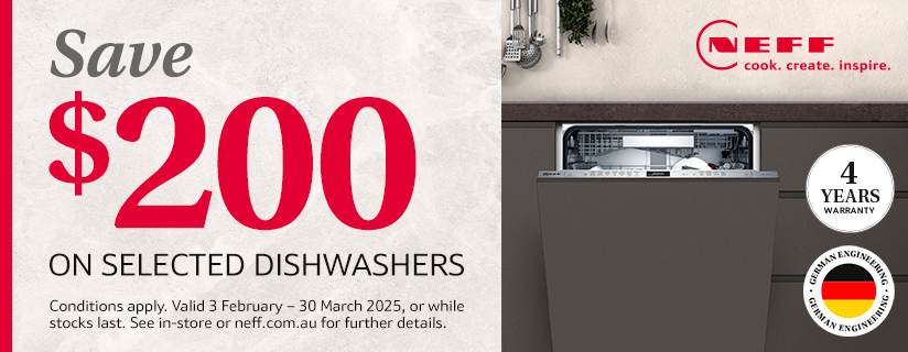Save Up To $200 On Selected NEFF Dishwashers