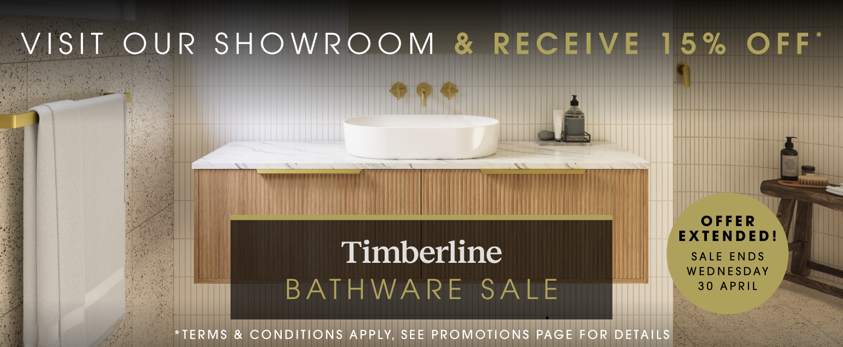 Save 15% On Timberline Bathware at Elite Appliances