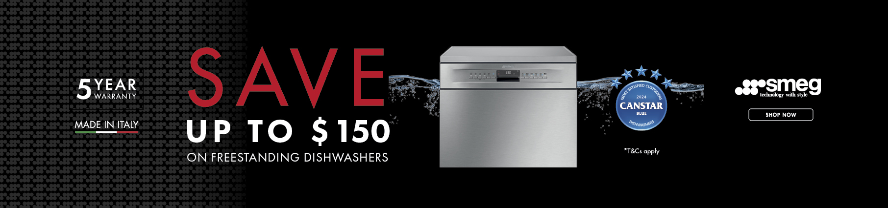 Save Up To $150 On Selected Smeg Freestanding Dishwashers