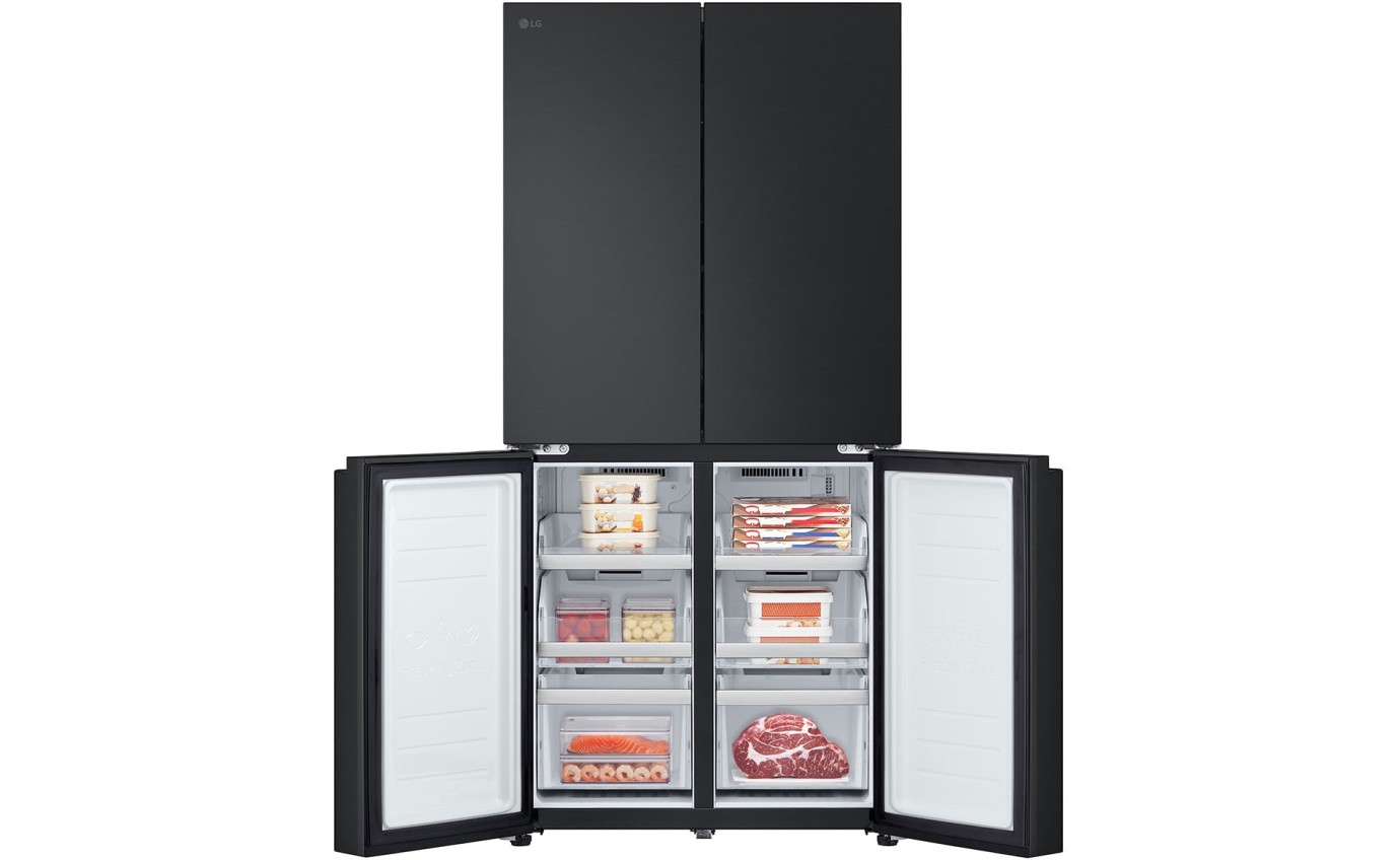 LG 530L Slim Quad Door Fridge (Matt Black) GFB505MBL
