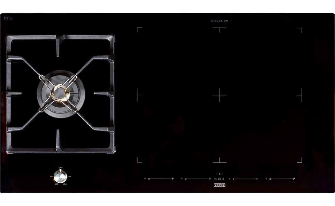 Franke 96cm Glass Gas & Induction Cooktop FIXG9041B2N