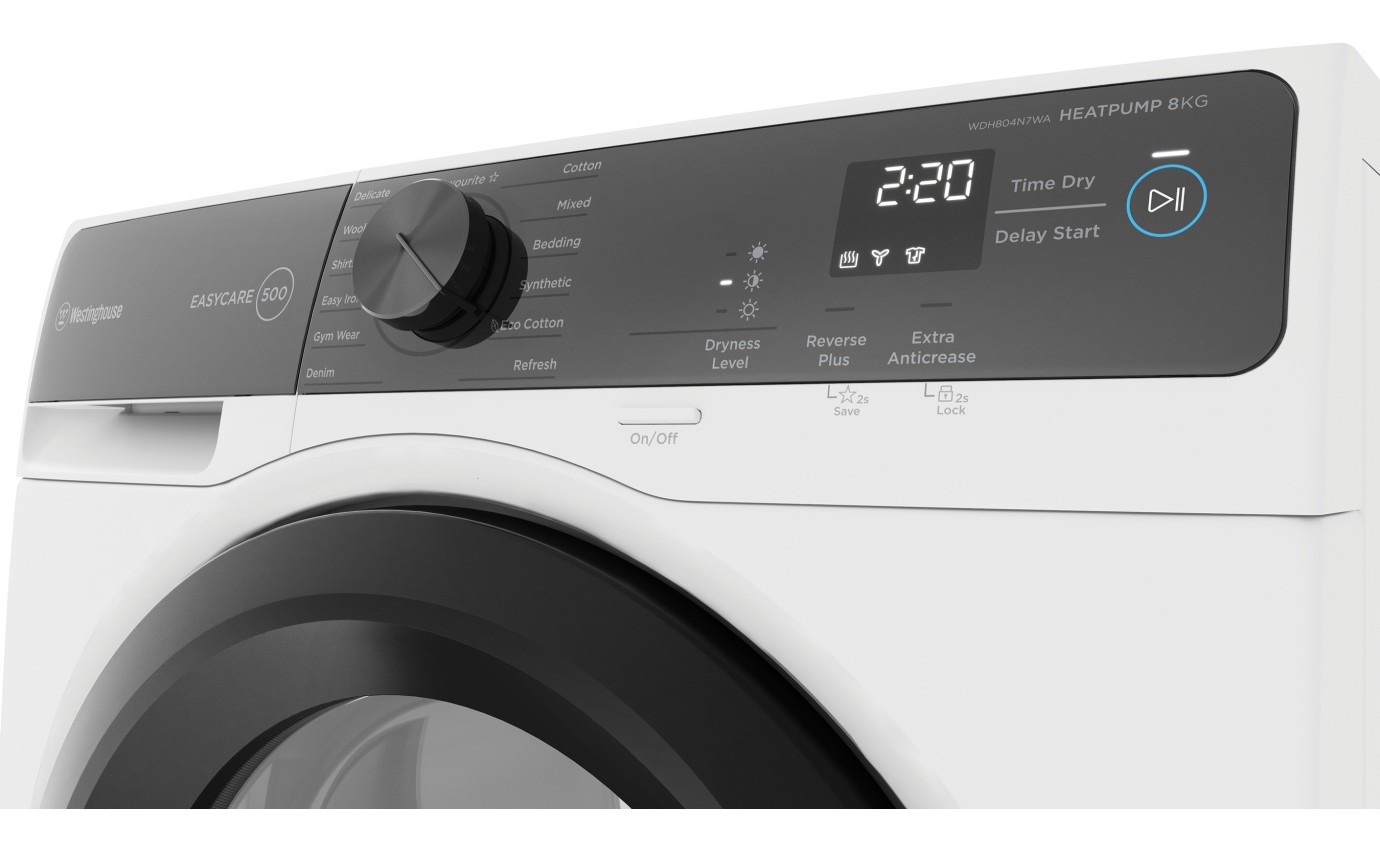 Westinghouse 8kg EasyCare 500 Heat Pump Dryer WDH804N7WA