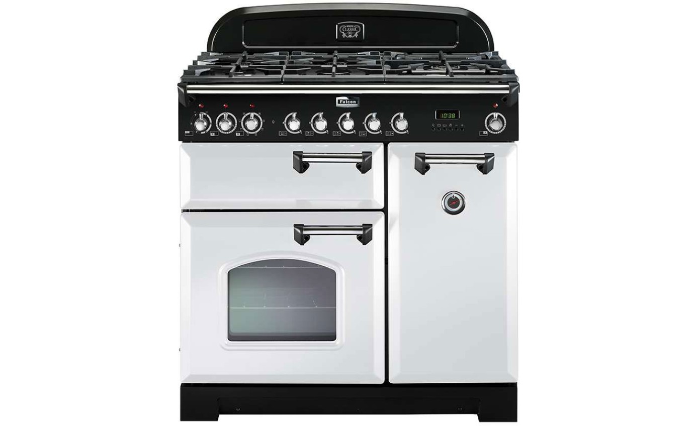 Falcon Classic Deluxe 90cm Dual Fuel Upright Cooker CDL90DFWHBR
