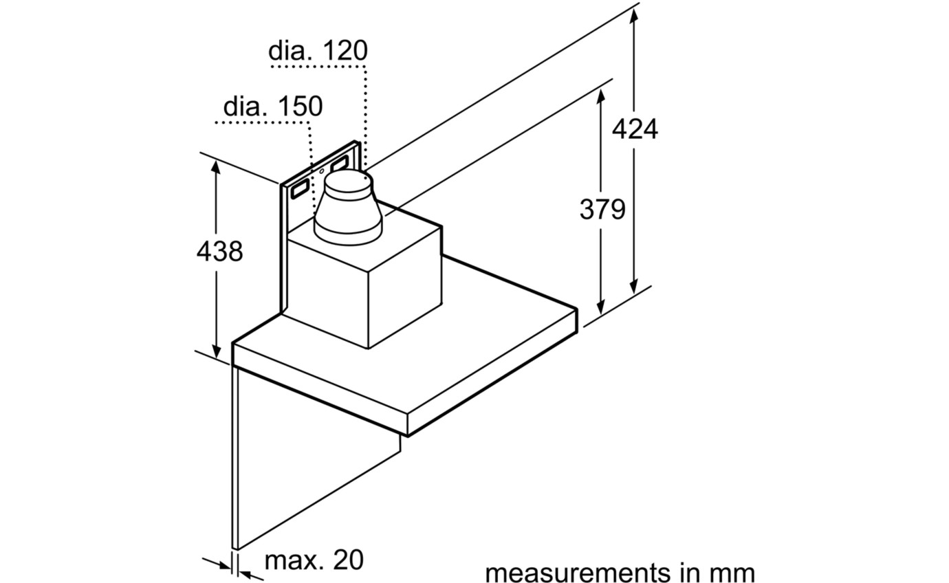 Siemens 90cm Wall Canopy Rangehood Slimline LC91BUV50B