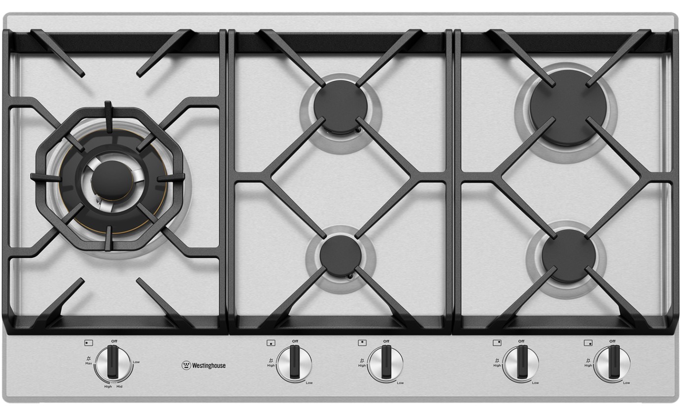 Westinghouse 90cm 5 Burner Gas Cooktop WHG958SC