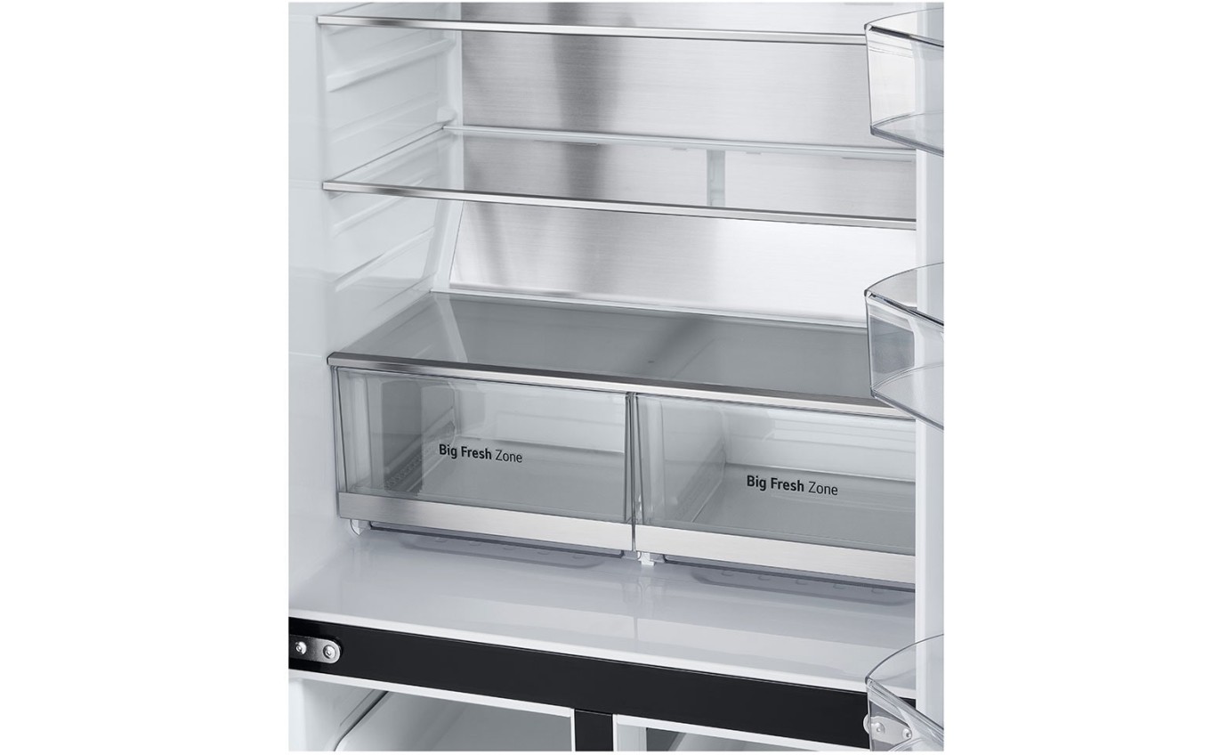 LG 530L Slim Quad Door Fridge (Matt Black) GFB505MBL