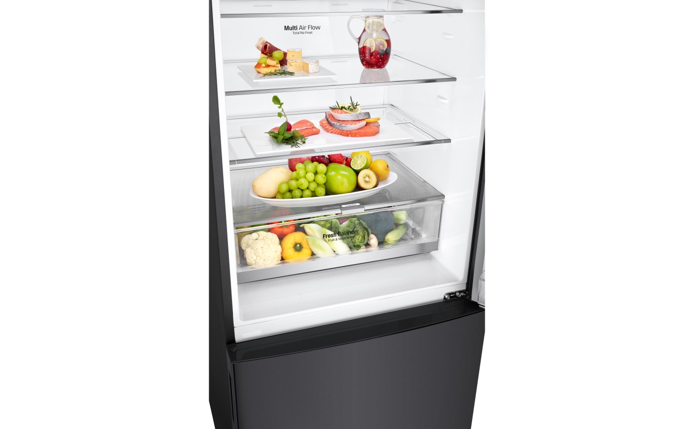 LG 420L Bottom Mount Fridge (Matte Black) GBW455MBL