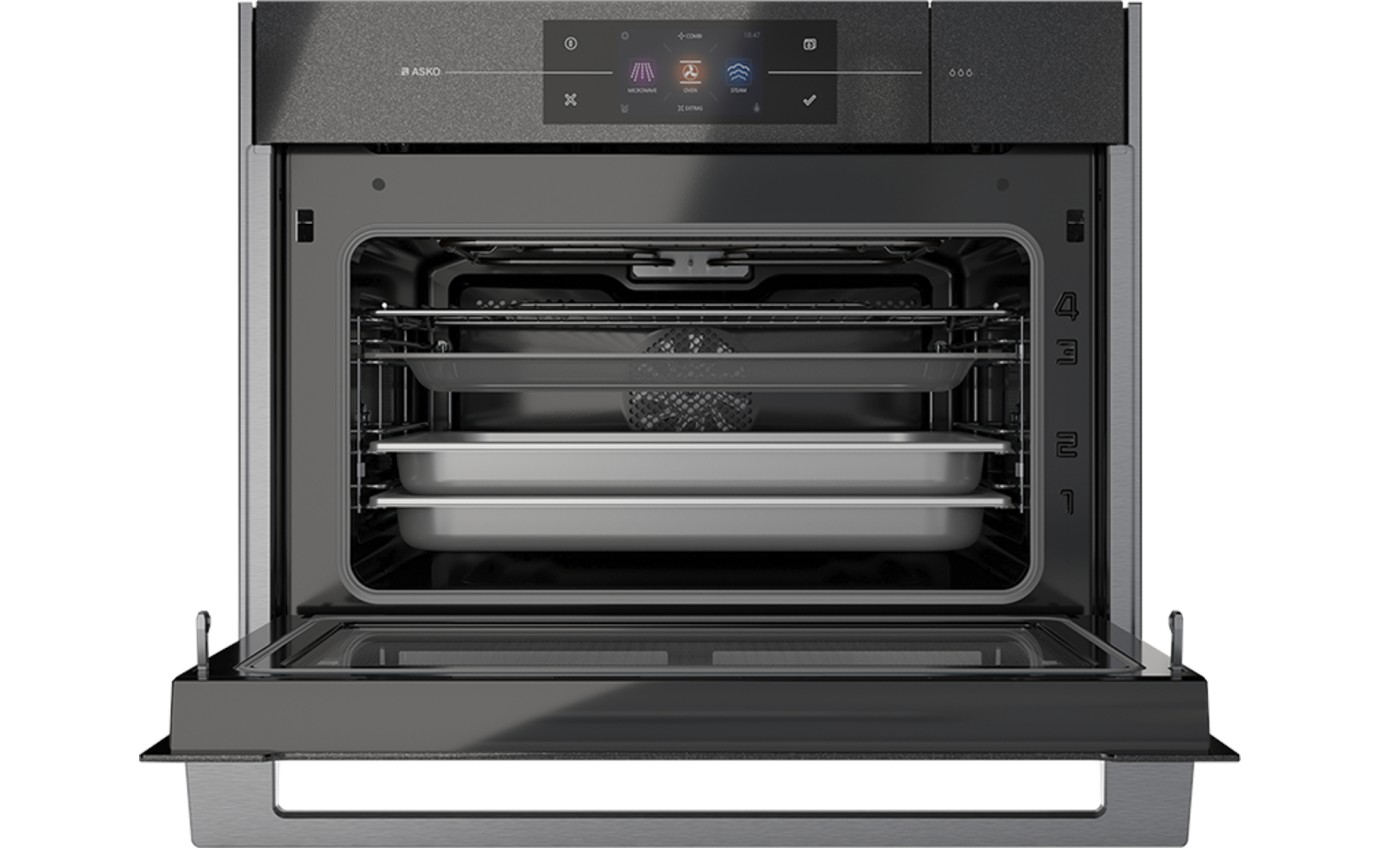 Asko 45cm Compact Combi Steam Oven (Black Glass) OCSM8478G