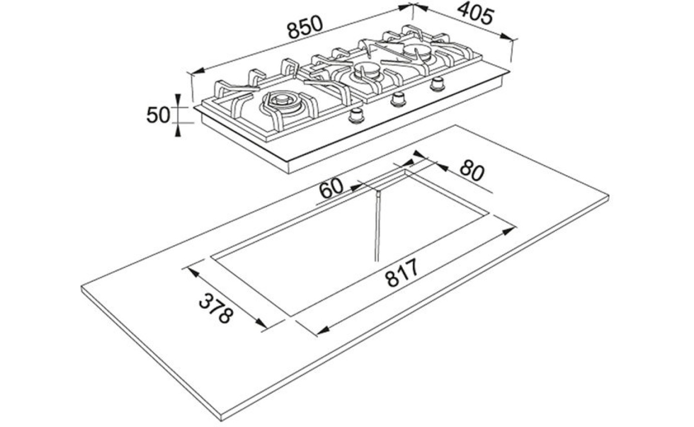 Franke 85cm Gas Cooktop FIG903B1N