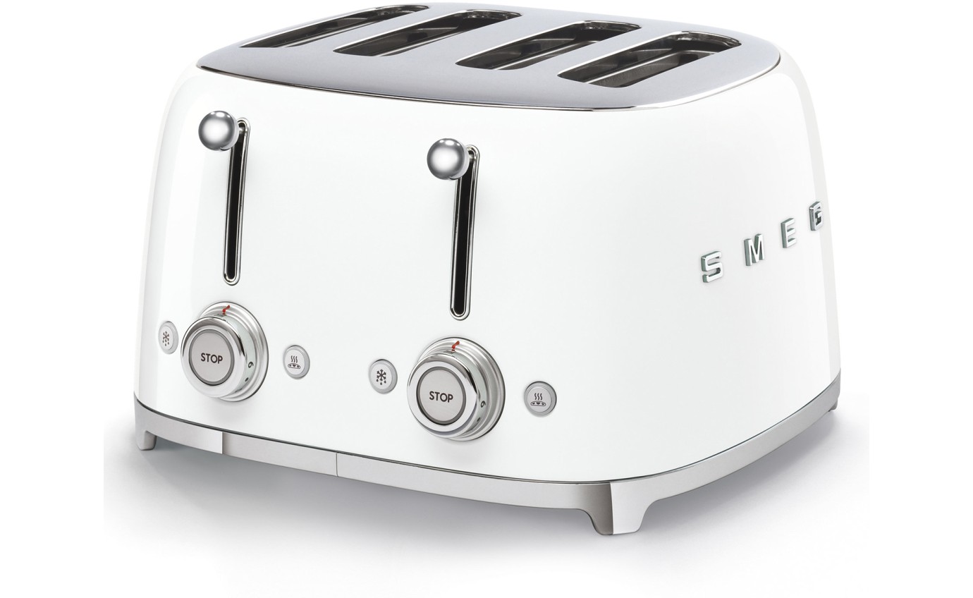 Smeg 50s Retro Style 4 Slice Toaster (White) TSF03WHAU