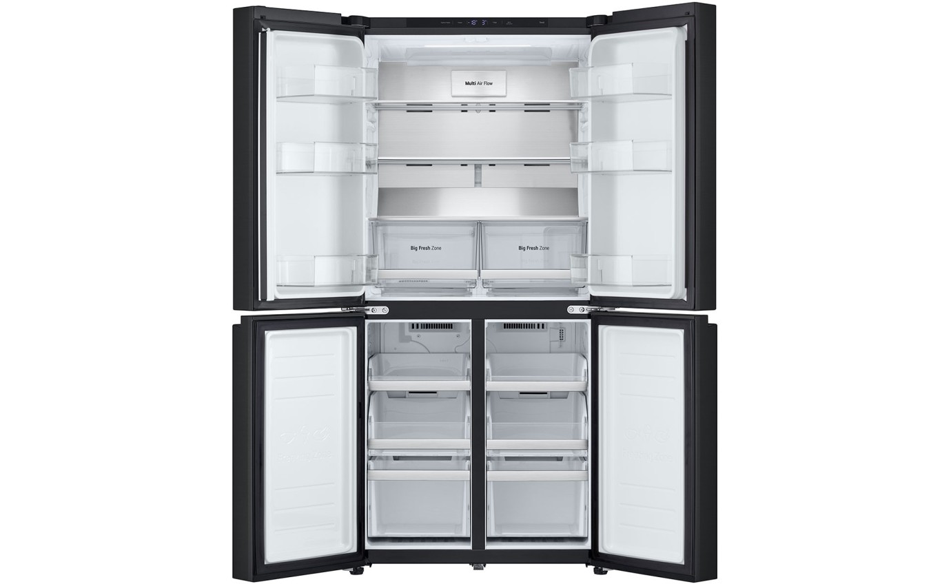 LG 530L Slim Quad Door Fridge (Matt Black) GFB505MBL