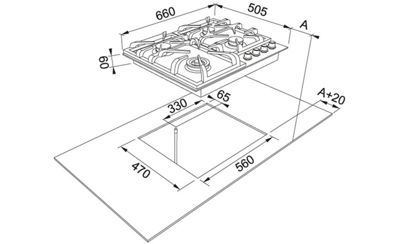 Franke 66cm Gas Cooktop FIG604S1L