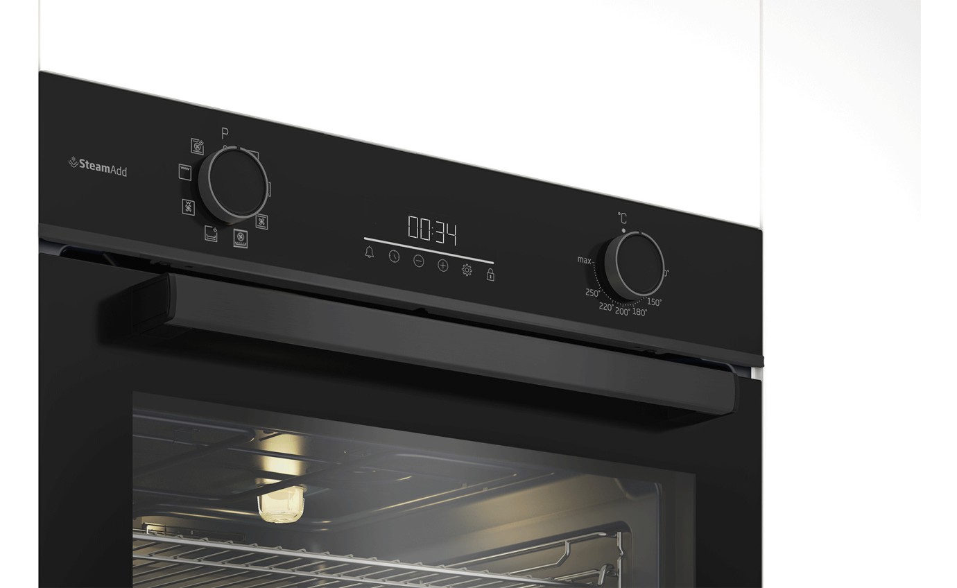 Beko 60cm Multifunction Built-in Oven with SteamAdd & Airfry BBO6851MDX