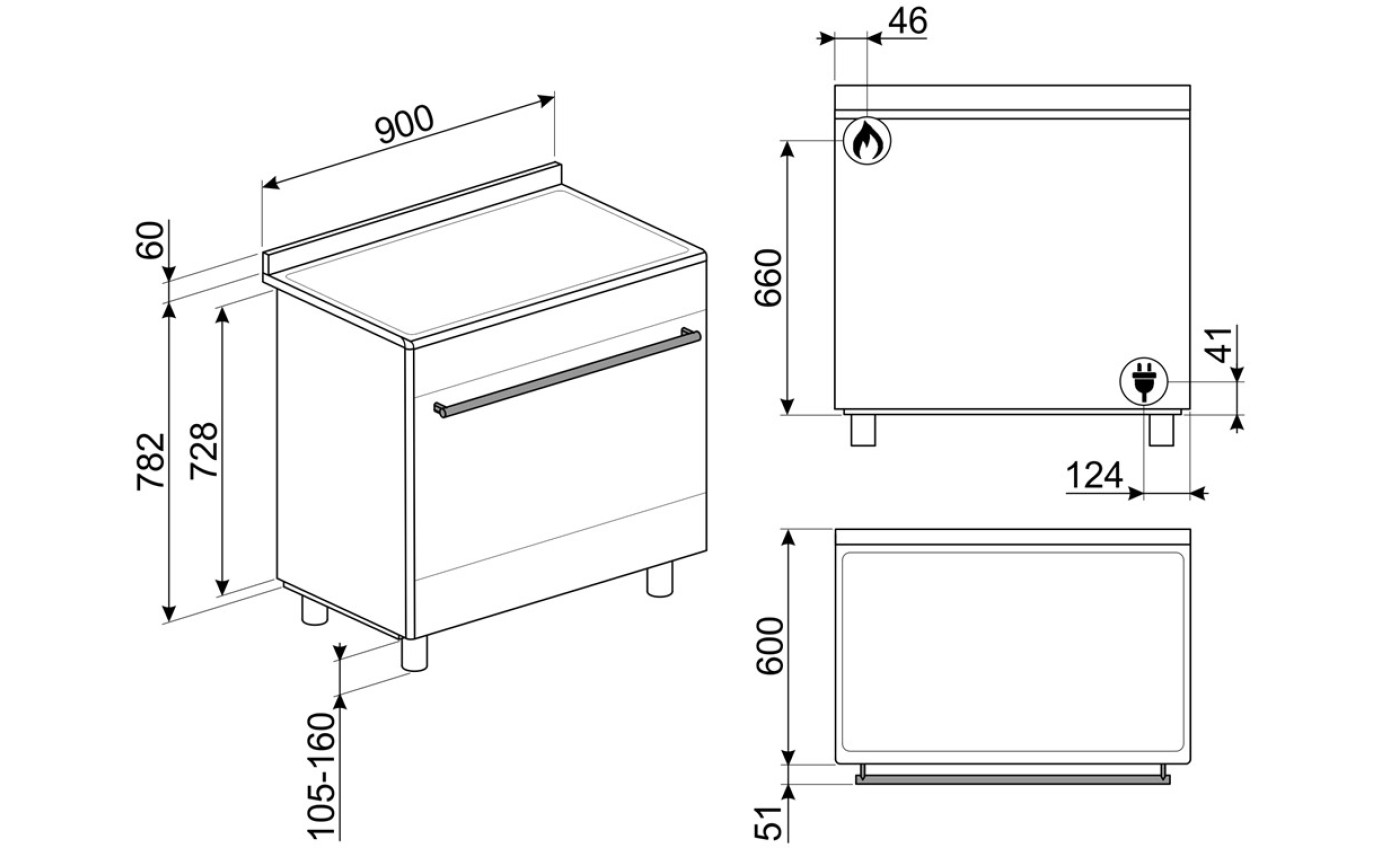 Smeg 90cm Freestanding Cooker FS9606AS1