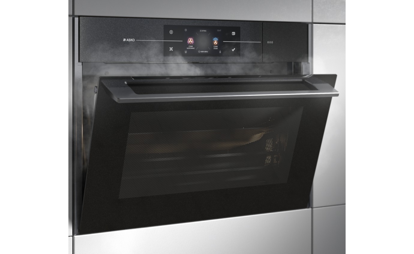 Asko 45cm Compact Combi Steam Oven (Black Glass) OCSM8478G
