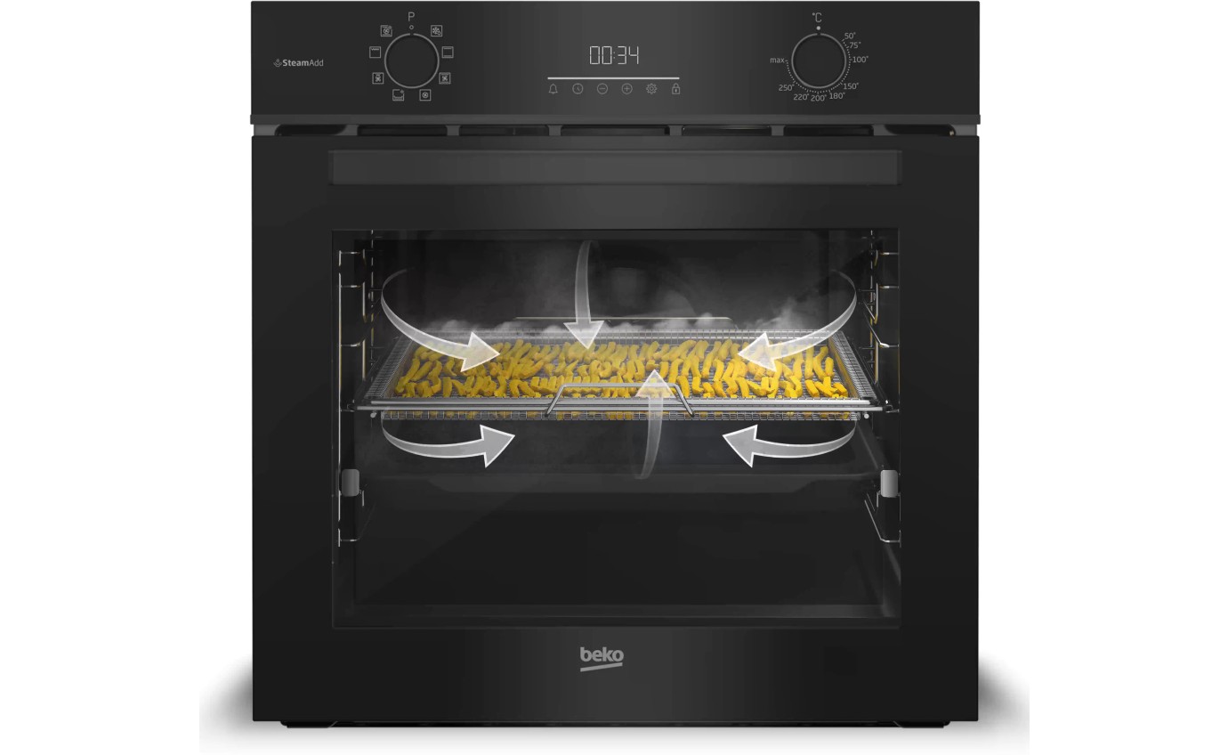 Beko 60cm Multifunction Built-in Oven with SteamAdd & Airfry BBO6851MDX