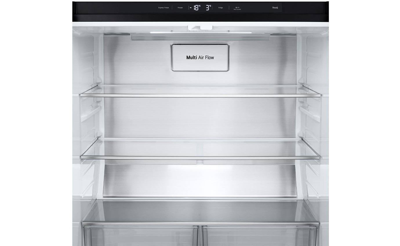 LG 530L Slim Quad Door Fridge (Matt Black) GFB505MBL