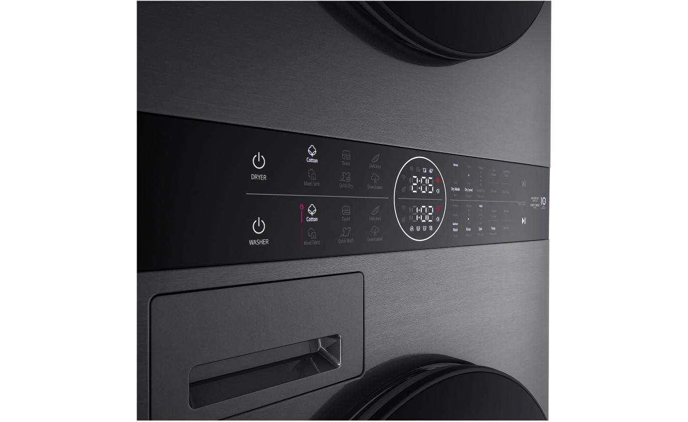 LG 12kg/9kg WashTower™ All-In-One Stacked Washer Dryer (Black Steel) WWT1209B