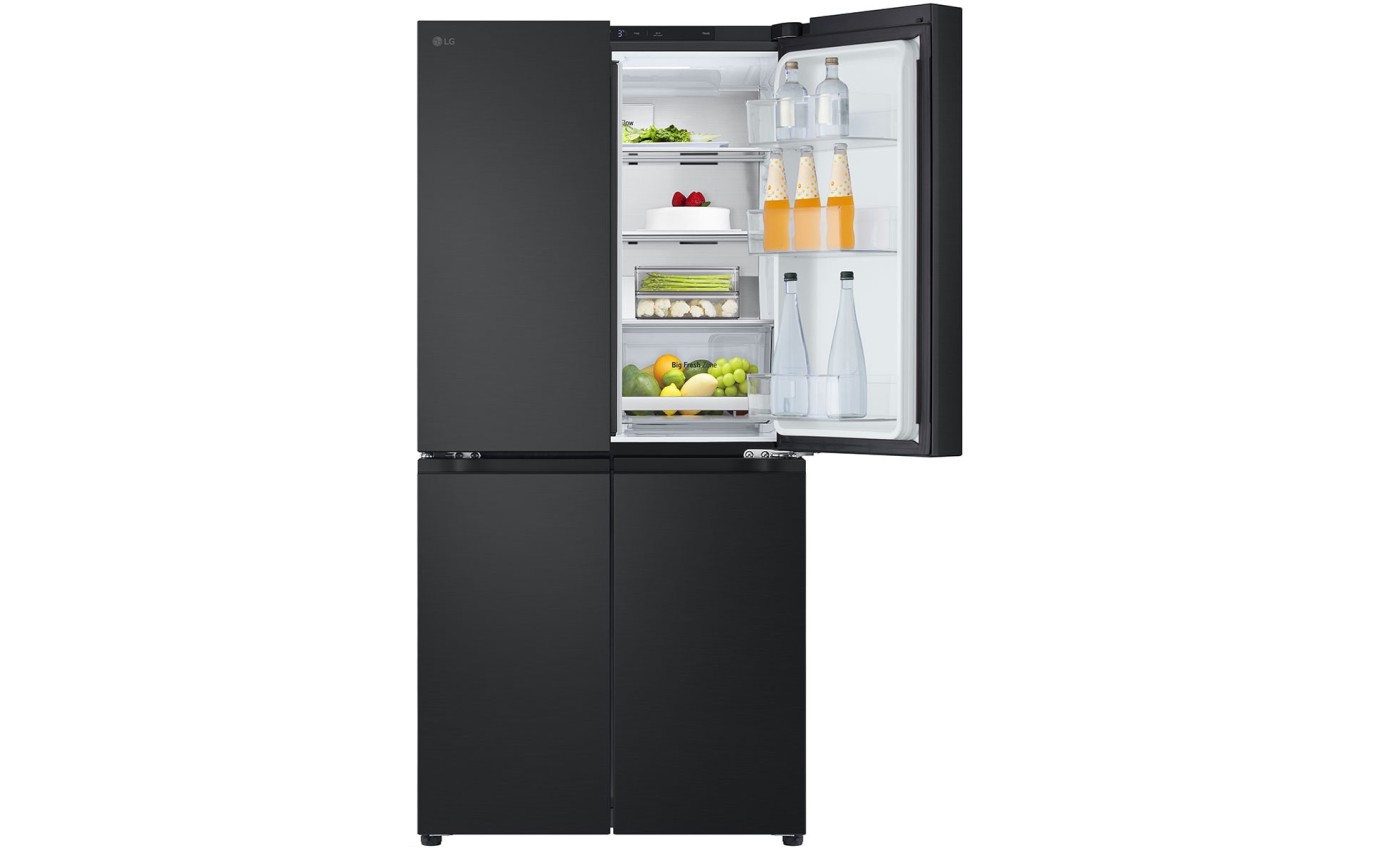 LG 530L Slim Quad Door Fridge (Matt Black) GFB505MBL