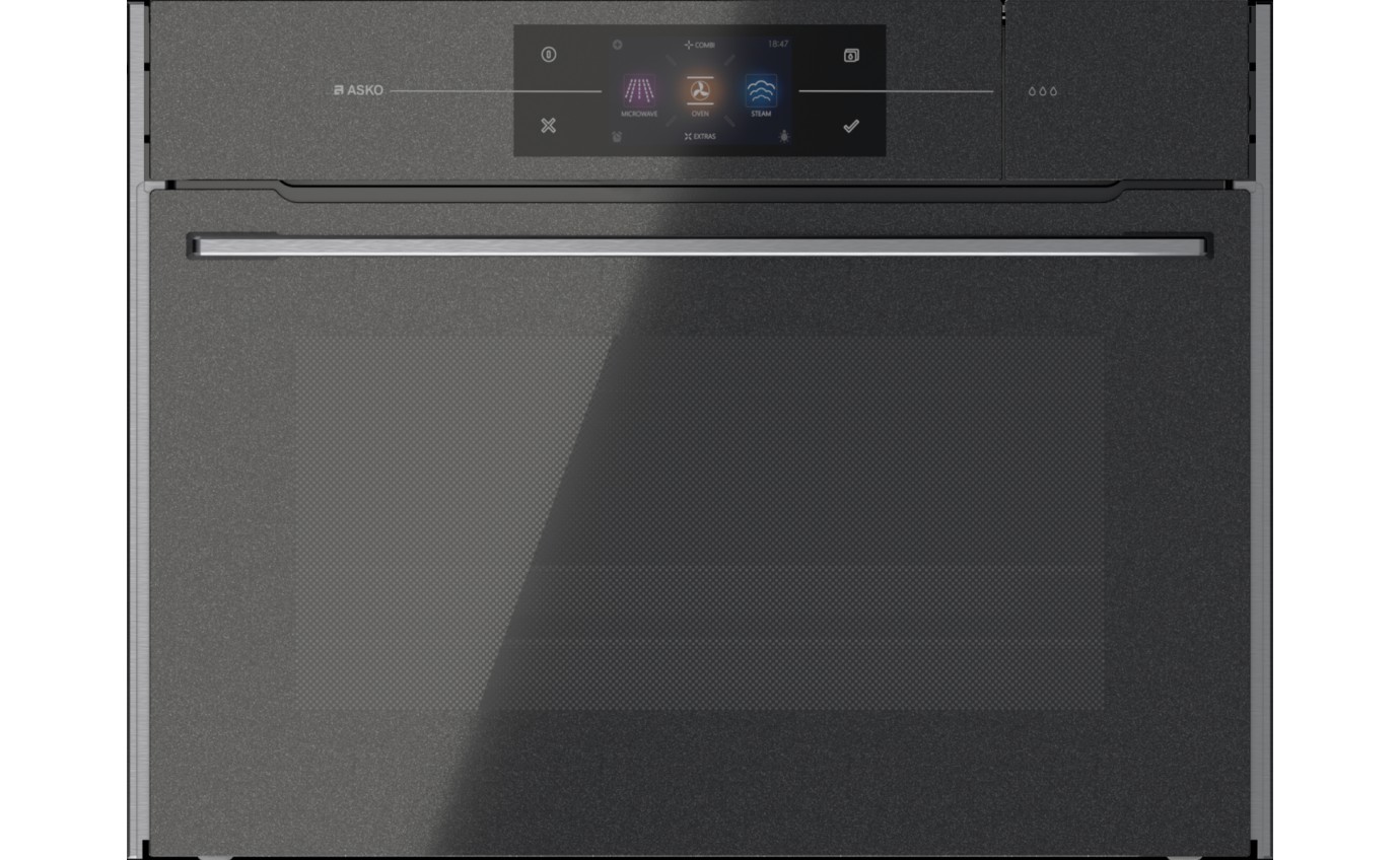 Asko 45cm Compact Combi Steam Oven (Black Glass) OCSM8478G
