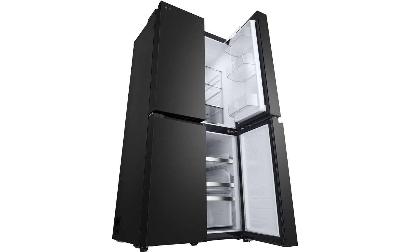 LG 530L Slim Quad Door Fridge (Matt Black) GFB505MBL