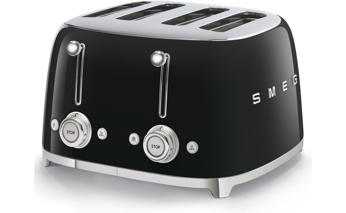 Smeg 50s Retro Style 4 Slice Toaster (Black) TSF03BLAU