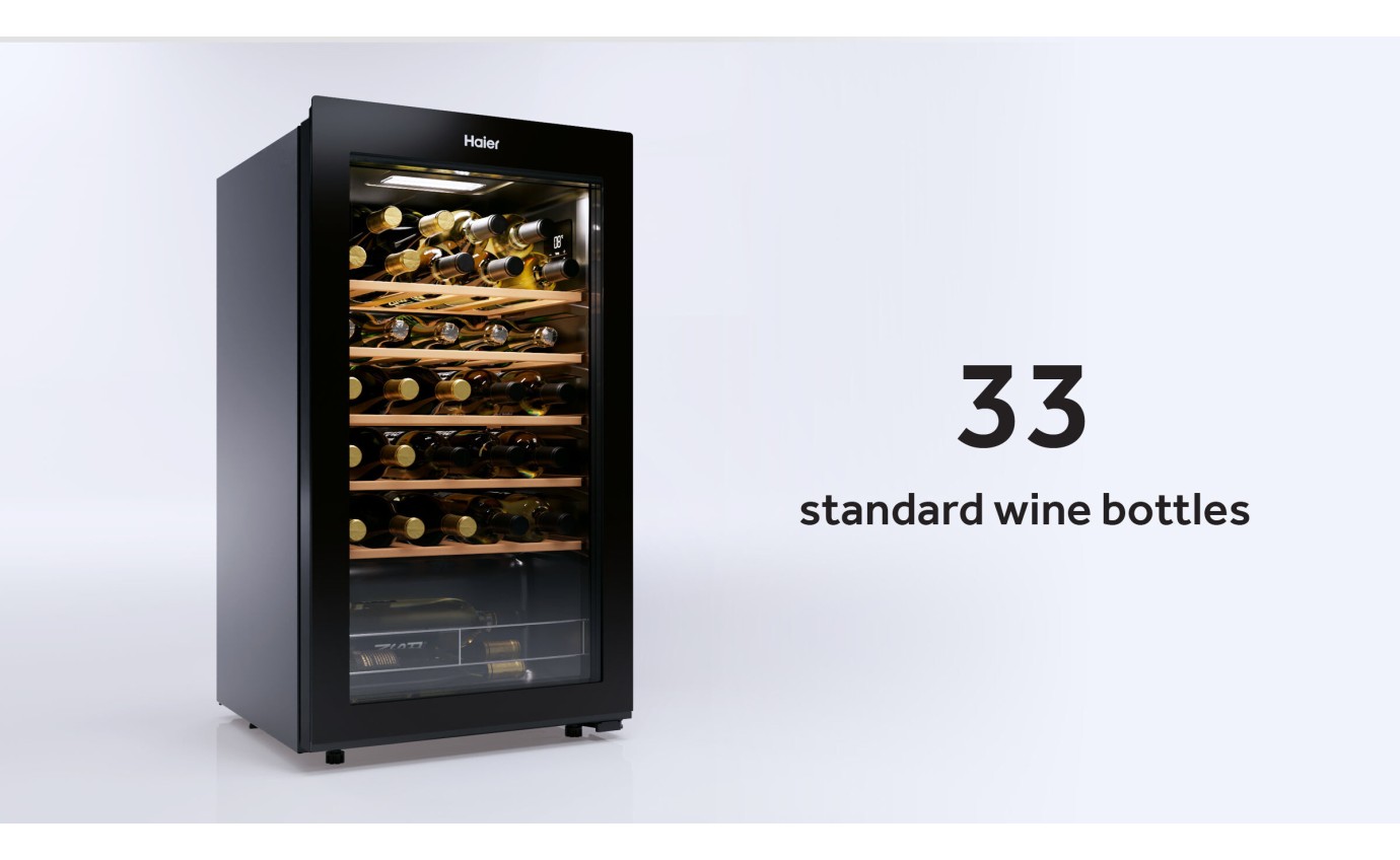 Haier 33 Bottle Wine Fridge (Black) HWC90UC