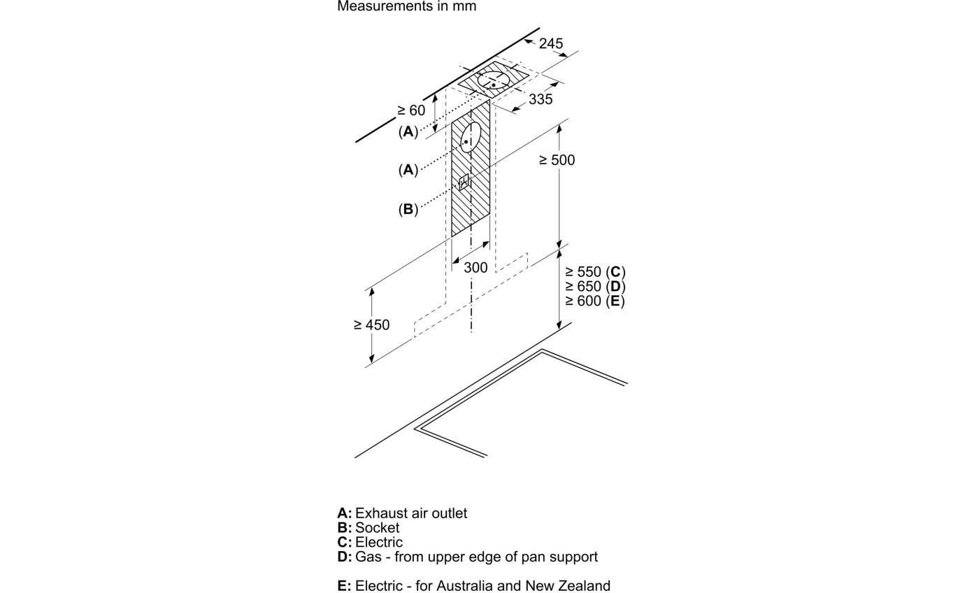 Siemens 90cm Wall Canopy Rangehood Slimline LC91BUV50B