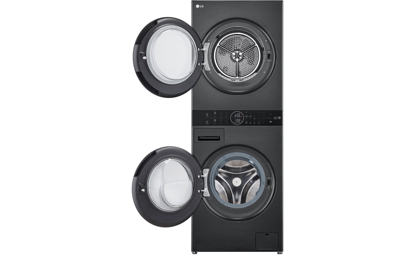 LG 12kg/9kg WashTower™ All-In-One Stacked Washer Dryer (Black Steel) WWT1209B
